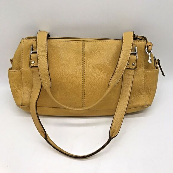 Vintage Fossil Mustard  Pebbled Leather Shoulder Bag with Key ZB9961 Authentic - Picture 6 of 11